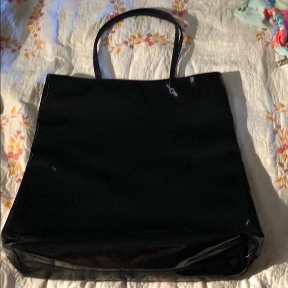 Victoria’s Secret shiny black vinyl bag - Picture 2 of 7